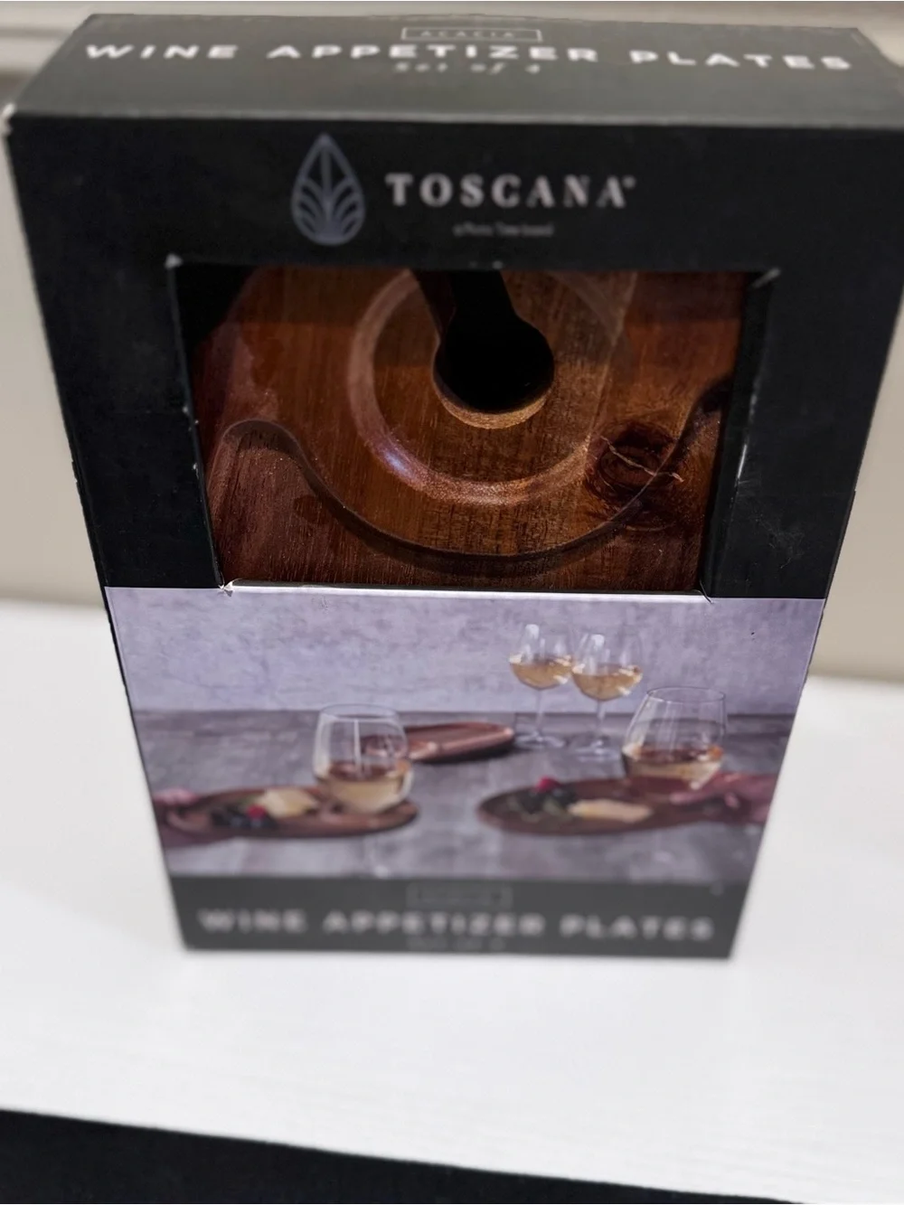 Toscana Acacia Wine Appetizer Plates - Brown (Set of 4)